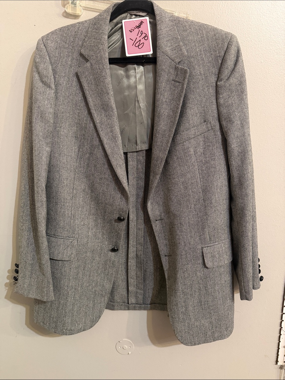 Roland Cartier Gray Herringbone Sport Coat Blazer